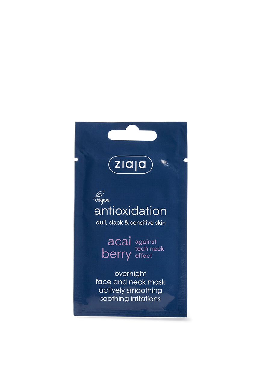 Ziaja Acaibeere glättende Nachtmaske für Gesicht & Hals 20 x 7 ml