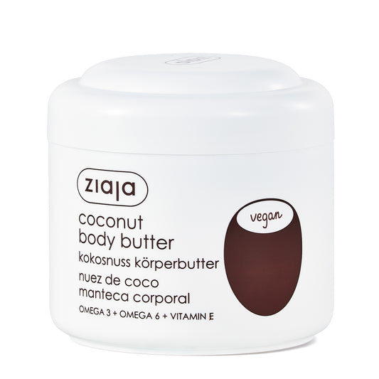 Ziaja Kokosnuss Körperbutter 200 ml – intensive Pflege für samtweiche, elastische Haut.