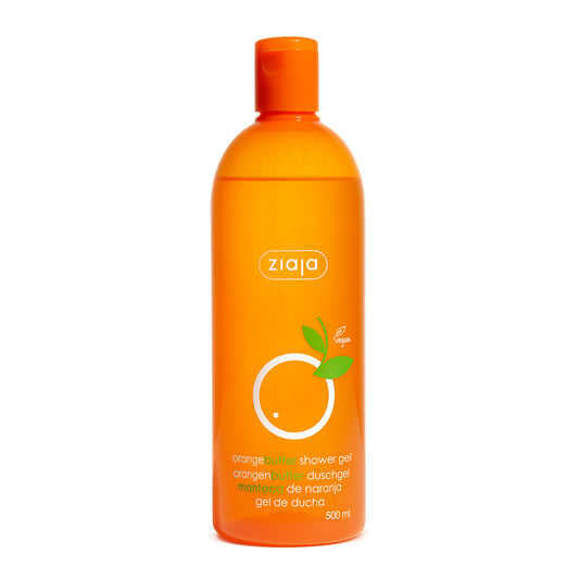 Ziaja Orangenbutter Duschgel 500 ml – cremige Reinigung für weiche, duftende Haut.