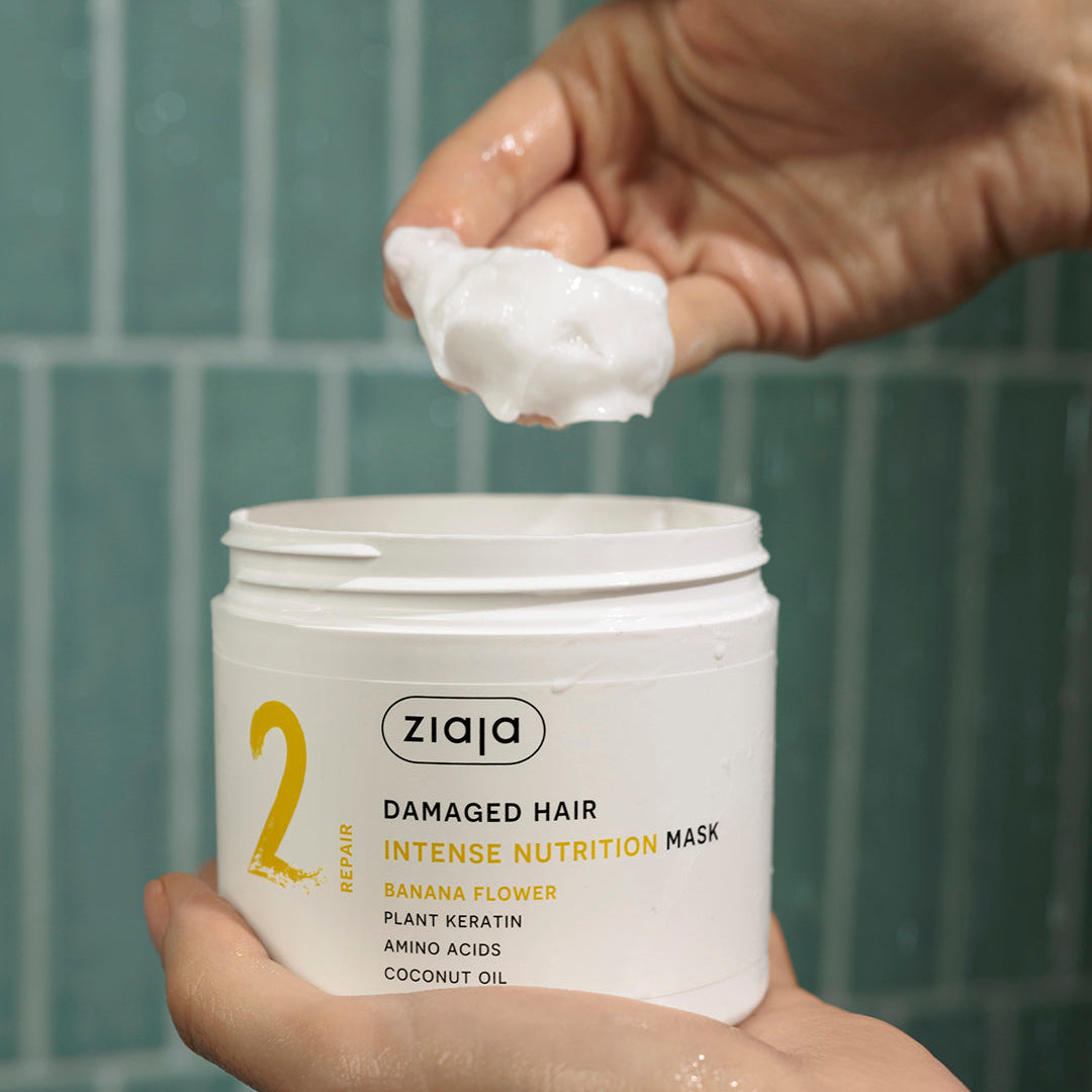 Ziaja Plant Essentials nährende Bananenblüten Haarmaske für geschädigtes Haar 350 ml
