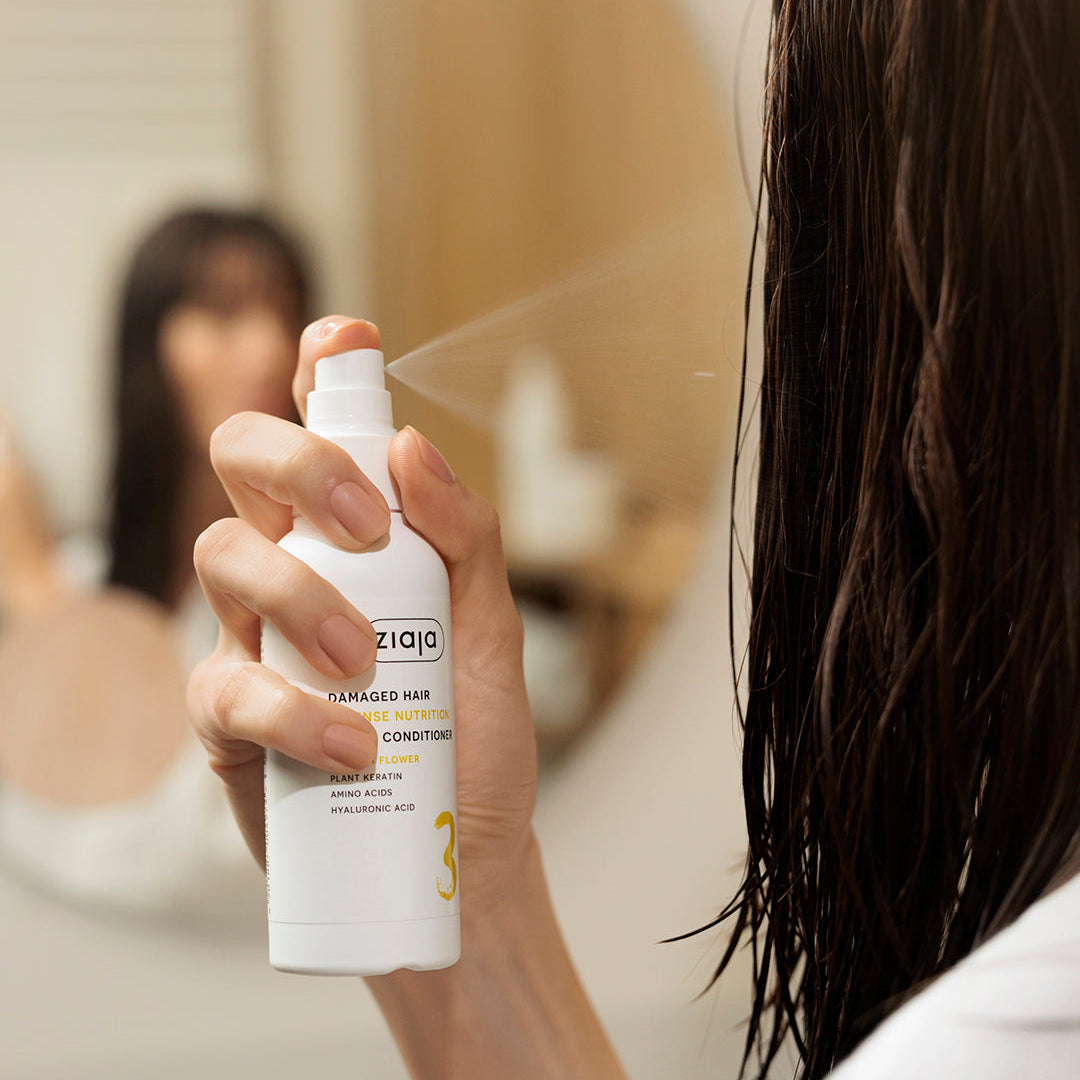 Ziaja Plant Essentials Bananenblüten Leave-in Conditioner Spray für geschädigtes Haar 125 ml