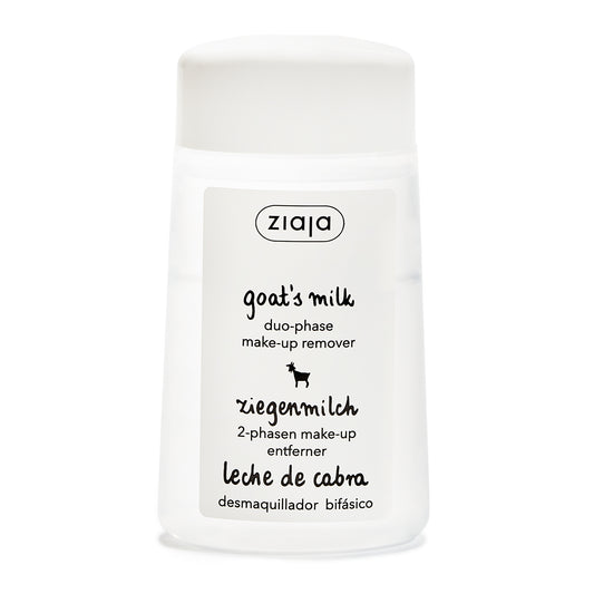 Ziaja Ziegenmilch 2-Phasen Make-up Entferner 120 ml – entfernt wasserfestes Make-up sanft für trockene und normale Haut