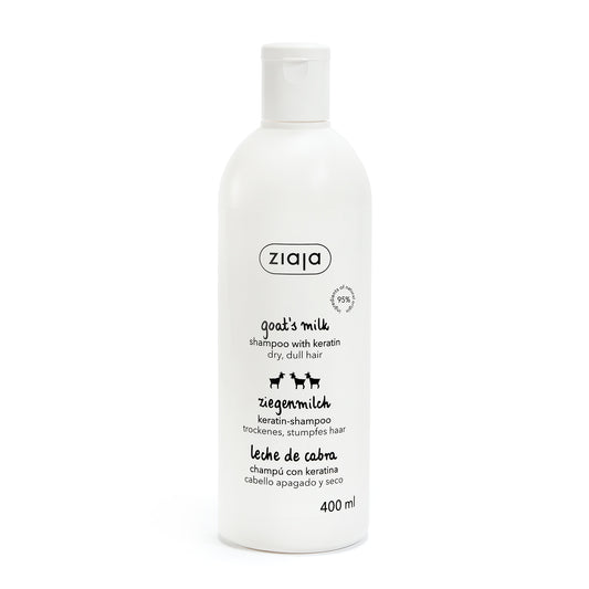 Ziaja Ziegenmilch Shampoo mit Keratin 400 ml – regenerierendes Shampoo für trockenes und strapaziertes Haar