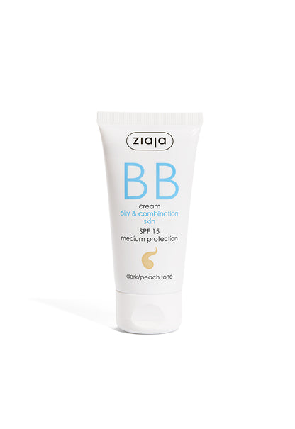 Ziaja BB-Creme LSF 15 ölige & Mischhaut 50 ml - dunkler Pfirsich-Ton