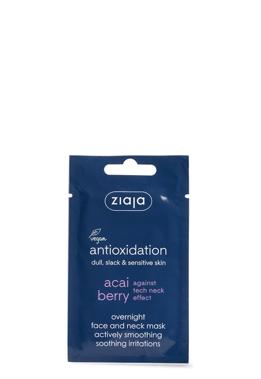 Ziaja Acaibeere glättende Nachtmaske für Gesicht & Hals 20 x 7 ml