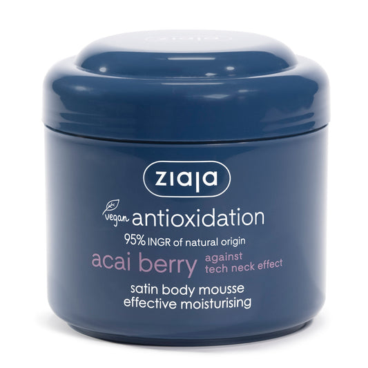 Ziaja Acaibeere Satin Körpermousse 200 ml – feuchtigkeitsspendende Pflege für satinweiche Haut.