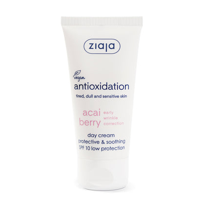 Ziaja Acaibeere Tagescreme SPF 10 50 ml – feuchtigkeitsspendende Tagespflege für einen frischen Teint.