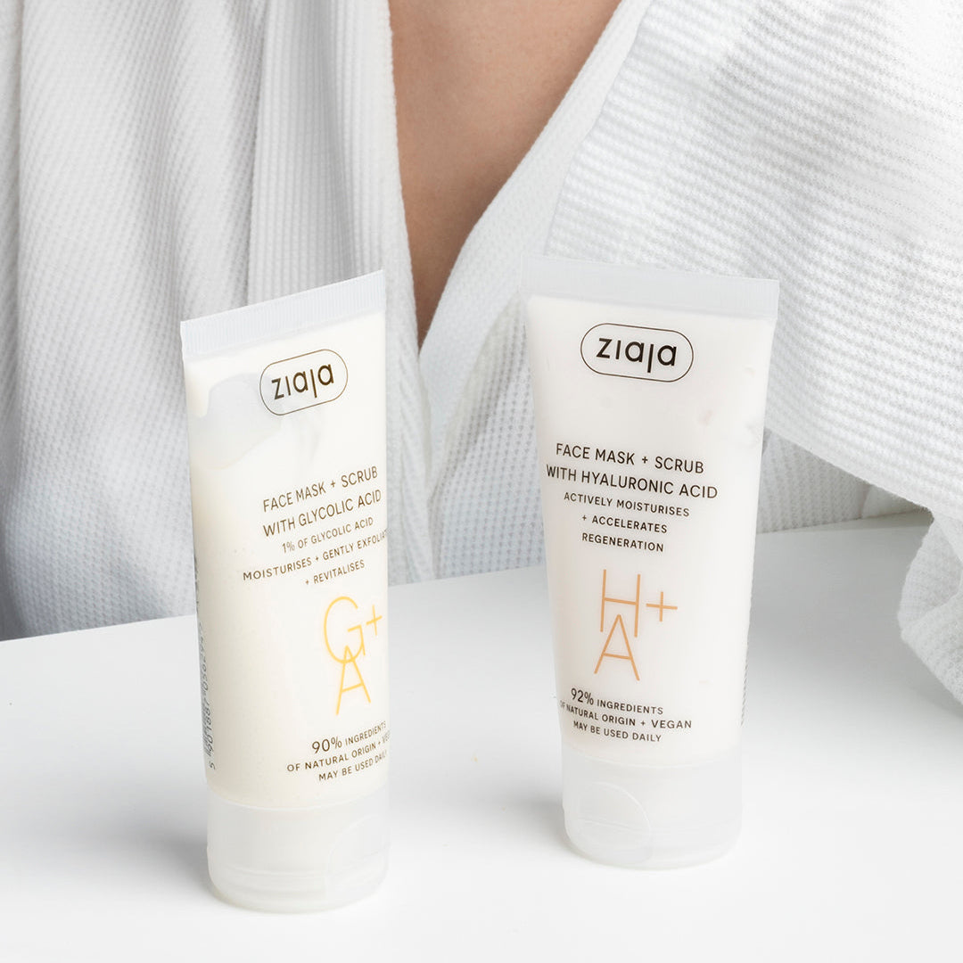Ziaja Gesichtsmaske + Peeling 2 in 1 mit Hyaluronsäure 55 ml