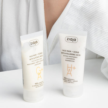 Ziaja Gesichtsmaske + Peeling 2 in 1 mit Hyaluronsäure 55 ml