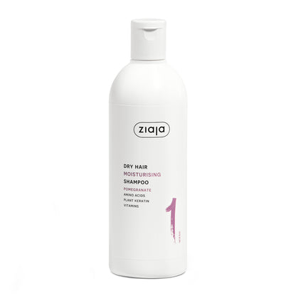 Ziaja Plant Essentials feuchtigkeitsspendendes Granatapfel Shampoo für trockenes Haar 400 ml