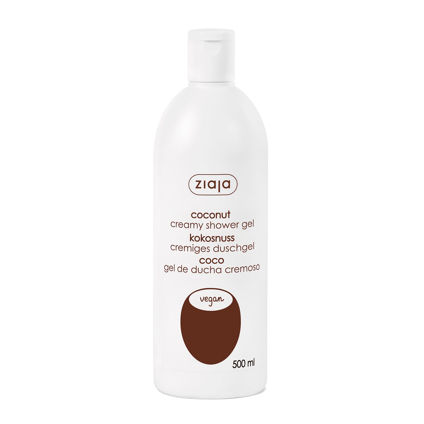 Ziaja Kokosnuss Duschgel 500 ml – cremige Reinigung für weiche, geschmeidige Haut.