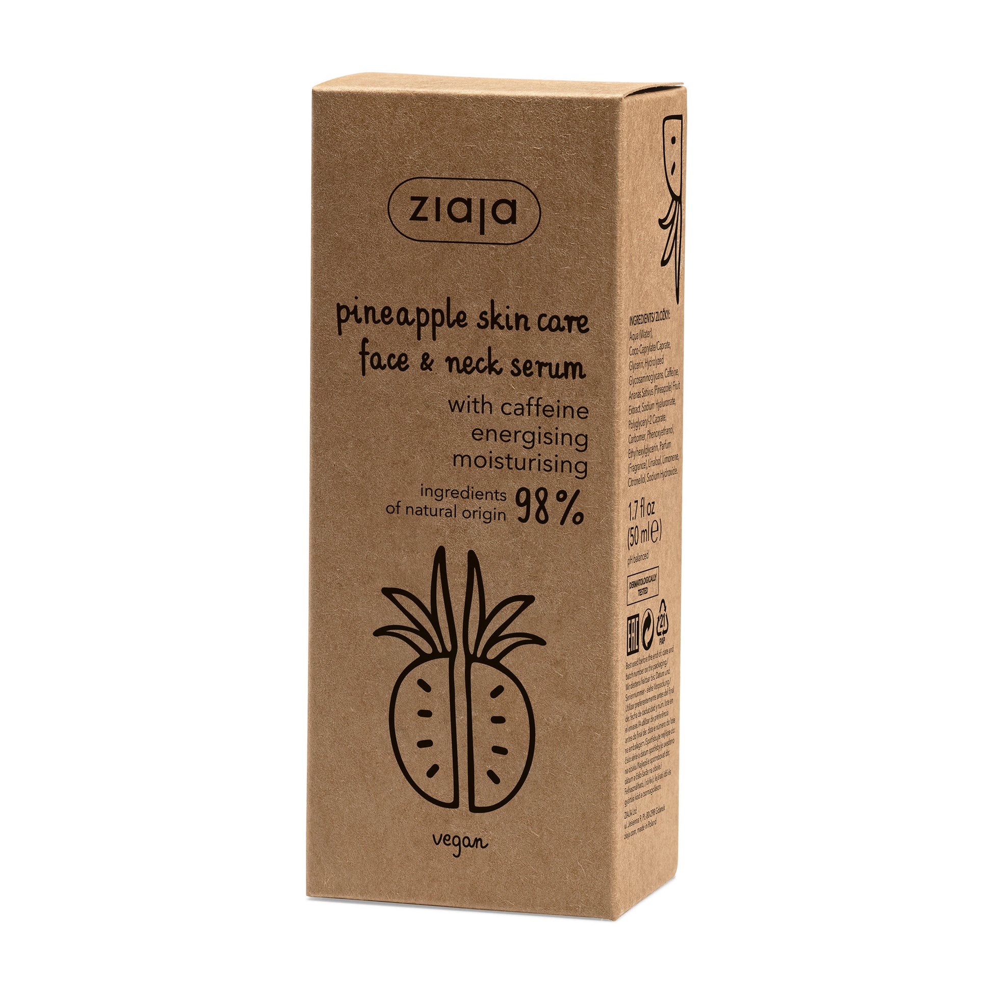 Ziaja Pineapple Serum Box 50 ml – Energie & Feuchtigkeit mit Koffein.