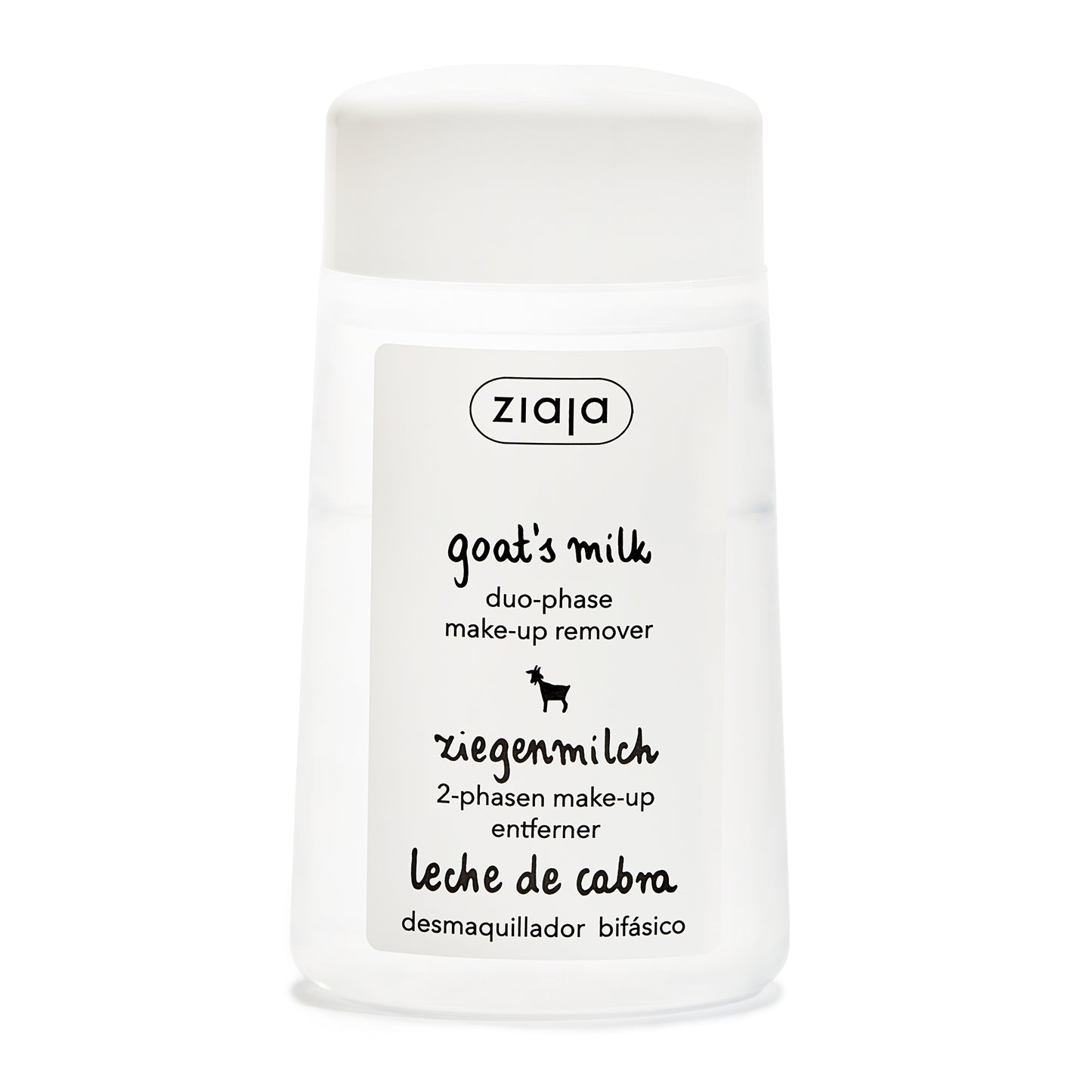 Ziaja Ziegenmilch 2-Phasen Make-up Entferner 120 ml – entfernt wasserfestes Make-up sanft für trockene und normale Haut