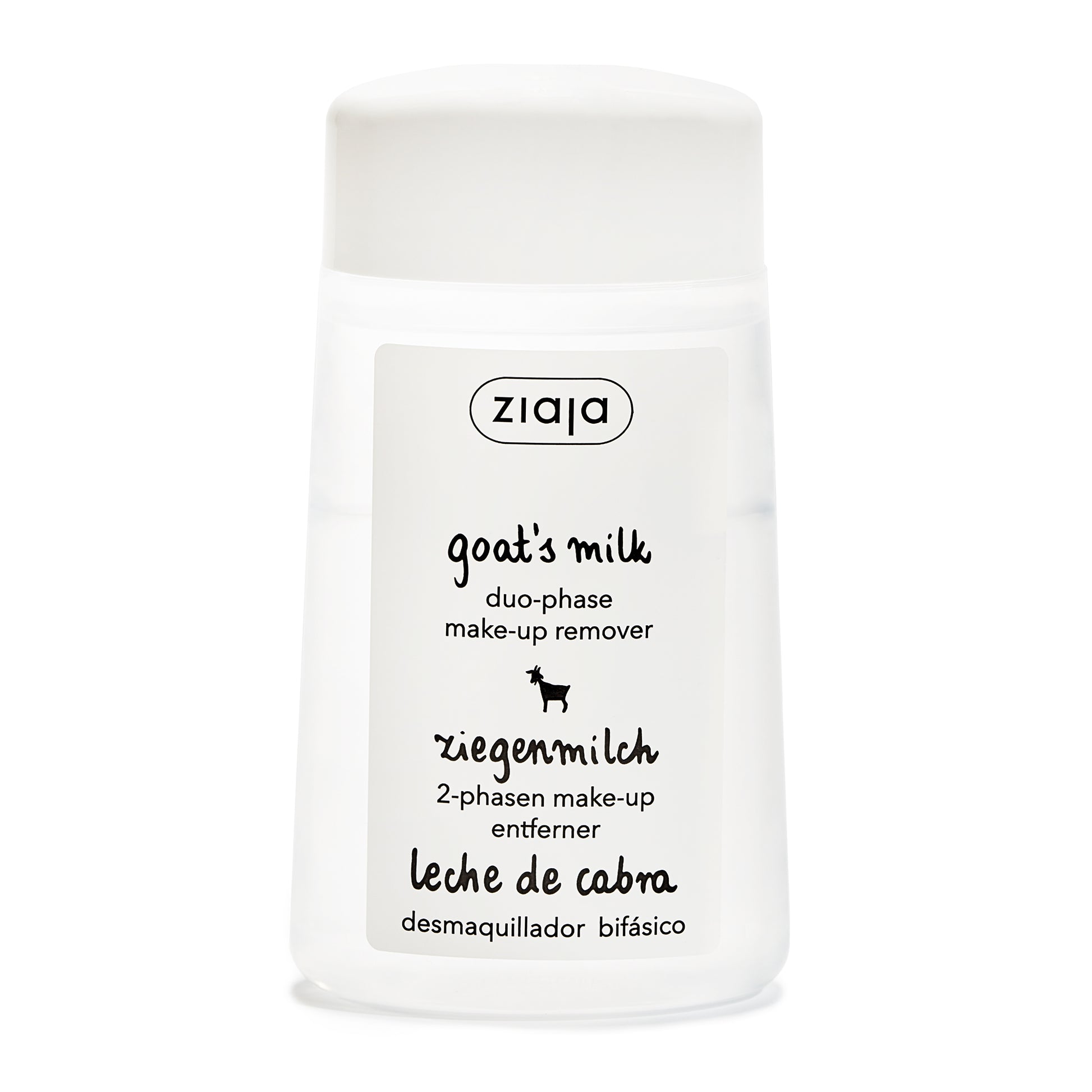 Ziaja Ziegenmilch 2-Phasen Make-up Entferner 120 ml – entfernt wasserfestes Make-up sanft für trockene und normale Haut