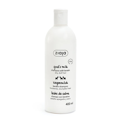 Ziaja Ziegenmilch Shampoo mit Keratin 400 ml – regenerierendes Shampoo für trockenes und strapaziertes Haar